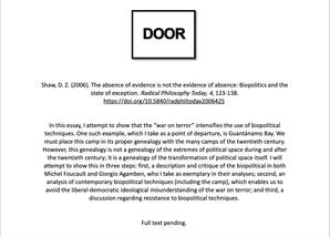 The absence of evidence is not the evidence of absence: Biopolitics and the state of exception