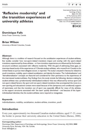 ‘Reflexive modernity’ and the transition experiences of university athletes