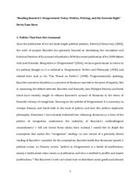 "Reading Ranciere's "Disagreement" today:  Politics, policing, and the extreme right"