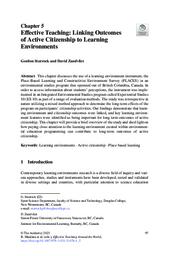 Effective teaching: Linking outcomes of active citizenship to learning environments