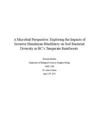A microbial perspective: Exploring the impacts of invasive Himalayan blackberry on soil bacterial diversity in BC’s temperate rainforests